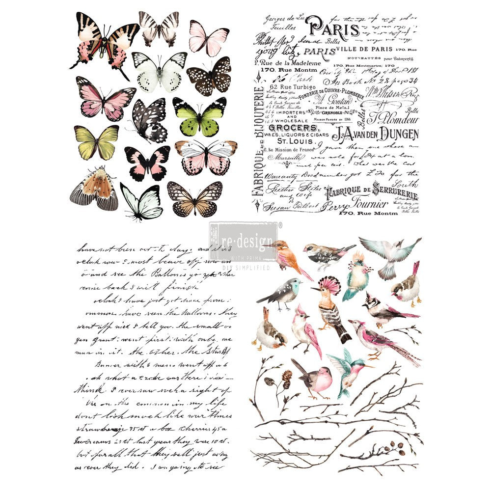 Parisian Butterflies Transfer